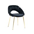 thumbnail image 3 of Velvet Dining Chairs, Mid-Century Living Room Chair with Metal Legs and Soft Padded, Woven Back Upholstered Dining Chairs, Accent Chair Living Room Bedroom Office Waiting Room(Black,Set of 8), 3 of 9
