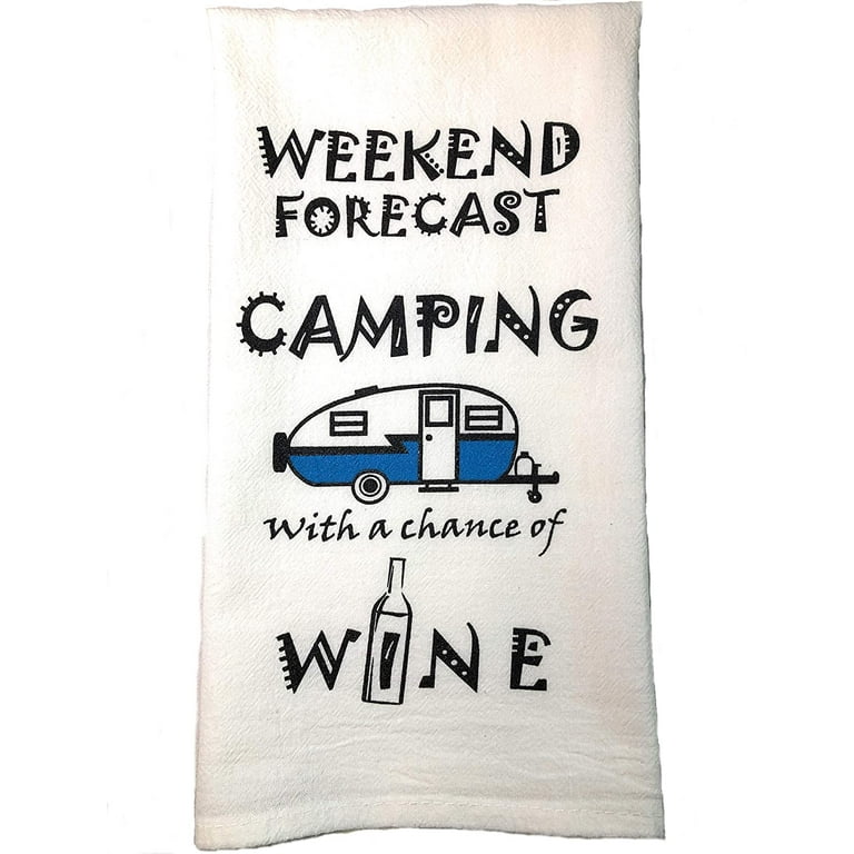Kingdder 6 Pcs Camper Dish Towels Camping Kitchen Towels Funny Sayings  Happy Camper Towels 16 x 24 Inches Kitchen Hand Towels Housewarming  Farmhouse