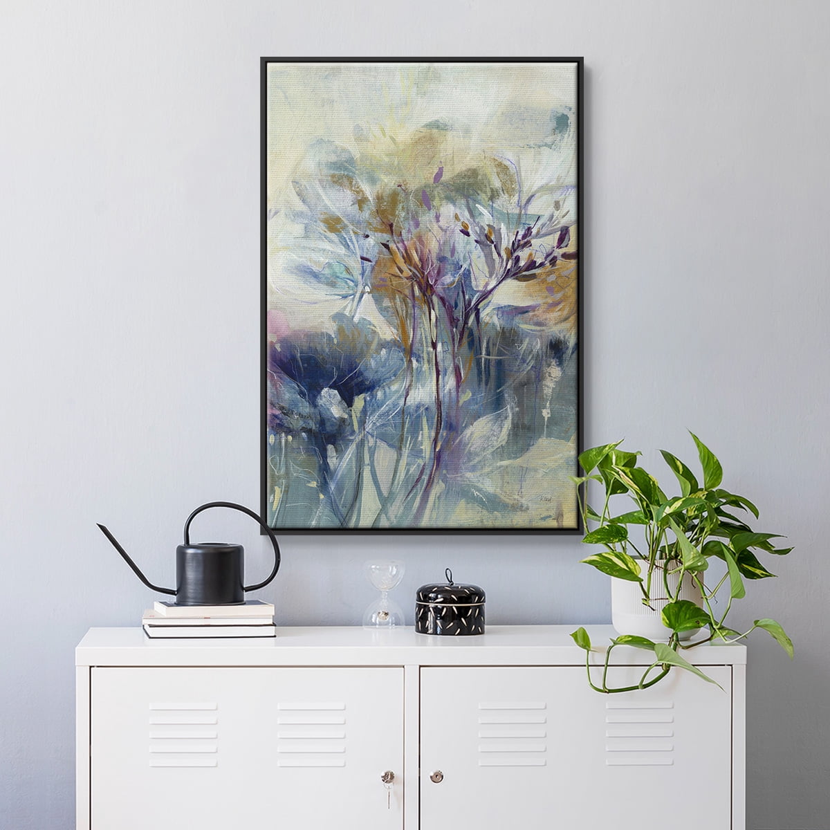 Meadow Saffron II Framed Premium Gallery Wrapped Canvas - Ready to Hang - 25 x 37 - Black Floating Frame