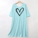 thumbnail image 4 of TaTaai Long Sleeved Loose Heart Printed Nightgown, Women's Round Neck Airy Piece, Spring Summer Outfit, Casual Daily Wedding Party Dance Work Vacation Wear, Line Dry Gift, 4 of 7