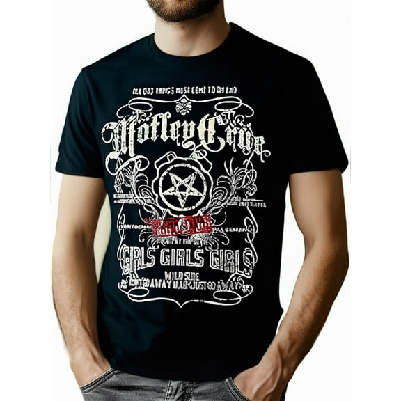 Motley-Crue-Tshirt Men'S Round Neck T-Shirt 180G