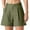 45#Army Green, variant on Mothers Day Gift Pants Womens Shorts Dressy Casual 2025 Trendy Summer Button Elastic High Waisted Trouser Solid Color Pleated Business Work Shorts with Side Pockets