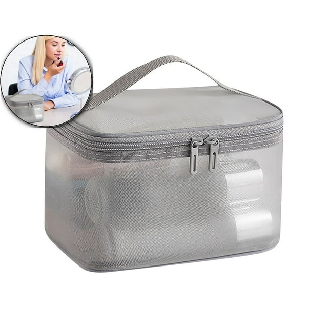 Dvruxg Grande Trousse de Maquillage Transparente Grande Trousse de Maquillage Imperméable Trousse de Toilette avec Poignée Trousse de Toilette Transparente Pochette de Voyage pour Femmes Sac Quotidien