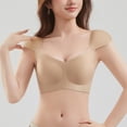 thumbnail image 5 of Alun Seamless Square Shoulder Bras for Women Wireless No Underwire Jelly Gel Light Support Comfort Bra Summer Lightweight Breathable Solid Color Bralettes 2-Beige S, 5 of 7