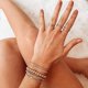 thumbnail image 5 of Pulseras de cuentas para mujer, juego de pulseras elásticas con cuentas para mujer, pulsera ajustable de plata de ley/chapada en oro de 14 quilates, joyería para mujer de moda, 5 of 5