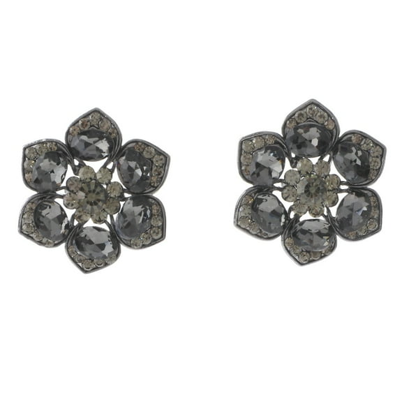 Crystal Flower Post Earrings