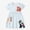 Blue And White, variant on LYMAYTER 2-7Y Toddler Girls Summer Casual Dress Kids Cute Cartoon Animal Pattern Short Sleeve Dress