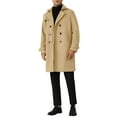 thumbnail image 2 of INSPIRE CHIC Winter Trench Coat for Men's Double Breasted Formal Notched Lapel Long Overcoat 2XL Khaki, 2 of 6