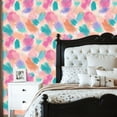 thumbnail image 2 of Peel and Stick Wallpaper Abstract Brush Strokes Pink Blue Teal Gold Accents Wall Mural 23.6in x 9.8ft Self Adhesive Removable Wall Paper Renter Friendly Wallpaper for Nursery Bedroom Cabinets, 2 of 8