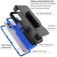thumbnail image 5 of For Motorola Moto G Power 5G 2024 Phone Case, with [Built-in Screen Protector] Holster Belt Clip for Moto G Power 5G 2024 Ebizware Heavy Duty Shockproof Rugged Kickstand Cover - Black/Blue, 5 of 10