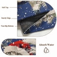 thumbnail image 6 of Round Rugs 6Ft, Blue Owl Christmas Round Area Rug Washable Indoor Throw Carpet, Xmas Snowflake Botanical Vintage Soft Non Slip Circle Rug for Office Cabinet Home Decor Aesthetic, 6 of 8