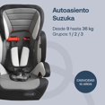 thumbnail image 2 of sit Autoasiento para Suzuka | Silla para Auto con Espuma | Silla para con 4 Puntos de Seguridad | Respaldo Desmontable Convertible en Alzador Booster | Autoasientos de Grupos 1/2/3, 2 of 5