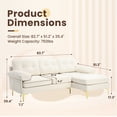 thumbnail image 6 of Techmilly Upholstered Sectional Sofa for Home, Apartment, Dorm, Bonus Room, Compact Space with Recliner, 3 Seats, L Shape Design, Reversible Ottoman Bench - Beige, 6 of 9