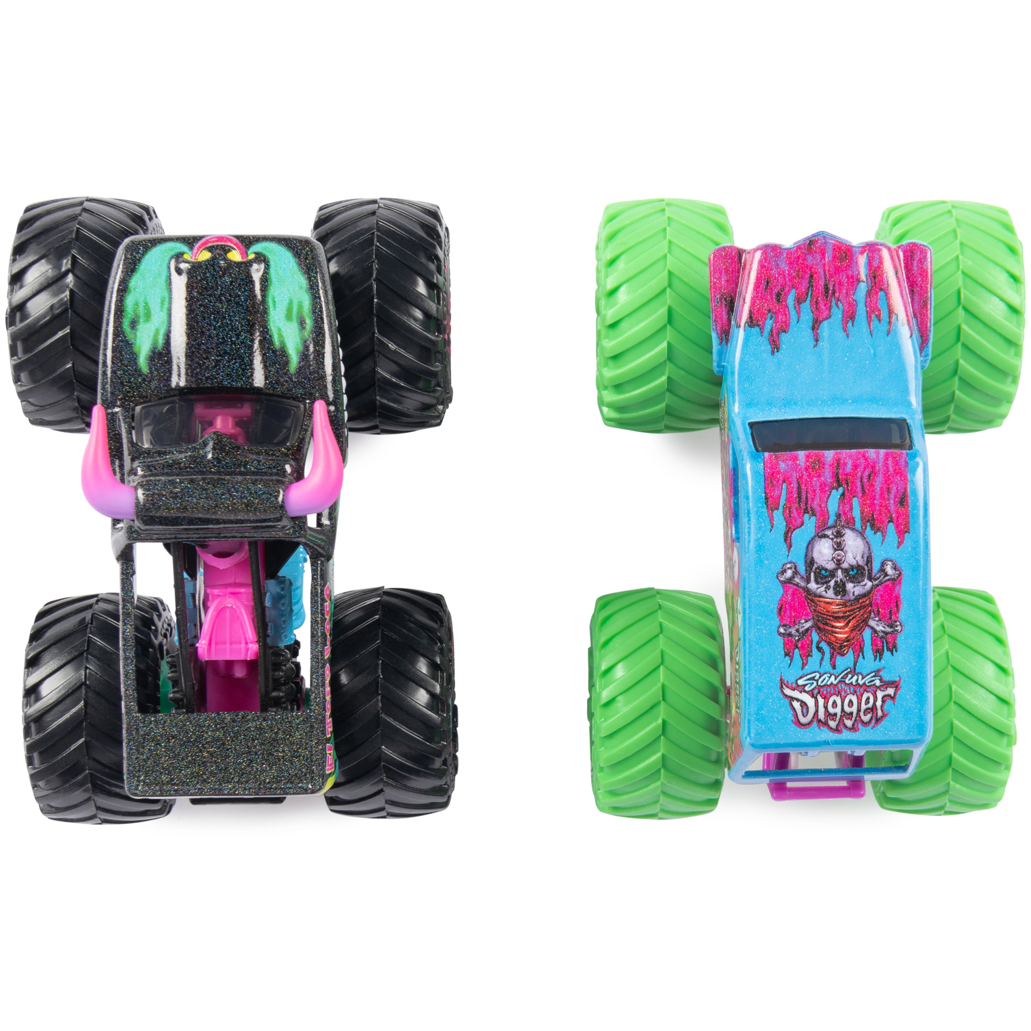 Monster Jam, 2-Pack Neon 1:64 Nitro Monster Trucks, Son-uva Digger Vs ...