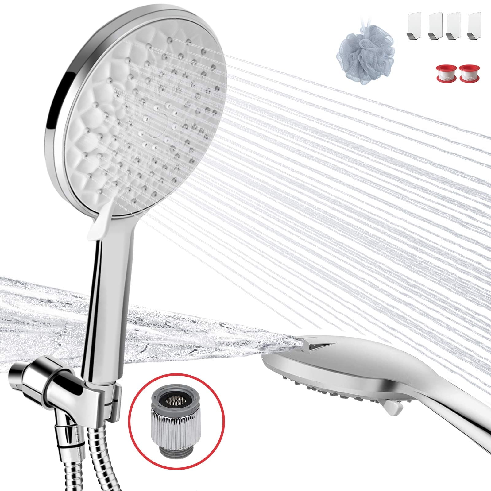 Cosyland High Pressure Handheld Showerheads with Flow Regulator 6
