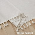 thumbnail image 4 of Cream Linen Square Table Cloth with Tassel Farmhouse Burlap Tablecloths for Kitchen Dining Heavyweight Water Repellent Oblong Table Covering Cloth Indoor Holiday Decor Ivory Natural, 55x55 Inch, 4 of 8