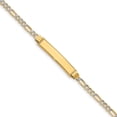 thumbnail image 2 of 14K Two-Tone Gold bracelet ID Figaro Pave 7 in 5 mm 2.5, 2 of 3