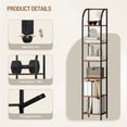 thumbnail image 3 of Hzuaneri Bookshelf Narrow Bookcase, Tall Storage Rack with Steel Frame, Display Standing Shelf Unit, Skinny Book Shelf for Study Living Room Home Office, Industrial Style, 6-Tier Rustic Brown, 3 of 9