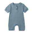 thumbnail image 2 of Cowsor Toddler Unisex Solid Romper – Short Sleeve (0-24M), 2 of 7