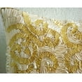 thumbnail image 2 of Throw Pillow Cover, Gold Pillow Covers 18x18 inch (45x45 cm), Designer Gold Pillow Cases, Ribbon Abstract Pillows Cover, Square Silk Throw Pillows Cover, Floral - Magnificent Awe, 2 of 4