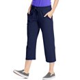 thumbnail image 1 of Hanes Capri à Poche en Éponge Française pour Femmes, 2TG, Marine, 1 of 2