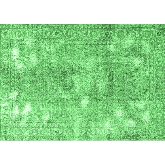 Ahgly Company Indoor Rectangle Persian Emerald Green Traditional Area Rugs, 7' x 9'
