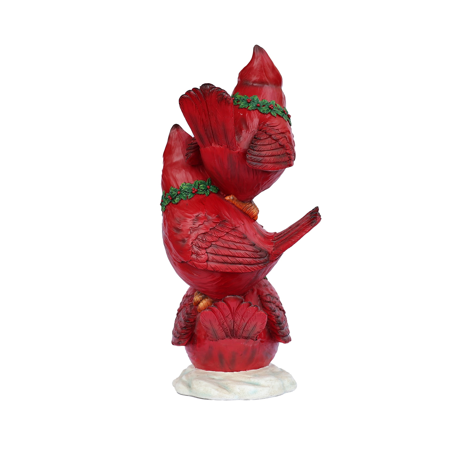 Hi-Line Gift Ltd 85187-E Stacking Cardinals Christmas Decor with LED Lights Battery Operated Indoor Use Only