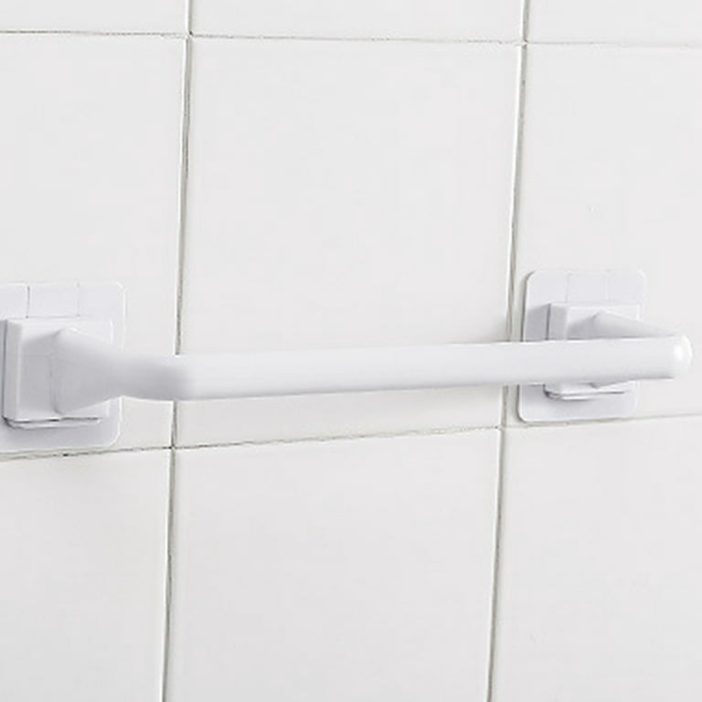Self Adhesive Towel Rod Towel Bar Stick on Wall Bath Towel Holder Rail Rack Kitchen Bathroom, Pink, Size: 43.5