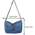 thumbnail image 7 of Denim Hobo Crossbody Bag for Women Large Shoulder Handbag Messenger Bag Retro Tote Bag for Casual Work Travel, 7 of 7