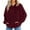 Wine, variant on QHFBli Winter Ladies' Hoodie Women's Long Sleeve Pullover Hoodie Loose Fit Casual Top Soft Lined Winter Warmth Comfortable Everyday Blouse Outerwear