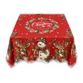 thumbnail image 2 of Christmas Round Tablecloth,Festive Xmas Table Cover,Decorative Round Cloth for Holiday Dining Party Kitchen Home Decor,59.8"(H), 2 of 6