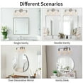 thumbnail image 5 of KAWOTI Bathroom Light Fixtures, 3-Light Modern Vanity Light over Mirror, Wall Lamp with Clear Glass Shades, E26 Socket (Brushed Nickel), 5 of 7