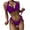 Purple, variant on WREESH Womens Two Piece Swimsuit Halter Bikini Set High Cut Bikini Fashion Solid Bikini Push-Up Padded Swimsuit Set Beach Bathing Suit Olive Green