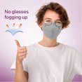 thumbnail image 4 of Mascarilla facial KN95, respirador desechable Miuphro, paquete de 50 unidades, color gris, 4 of 7