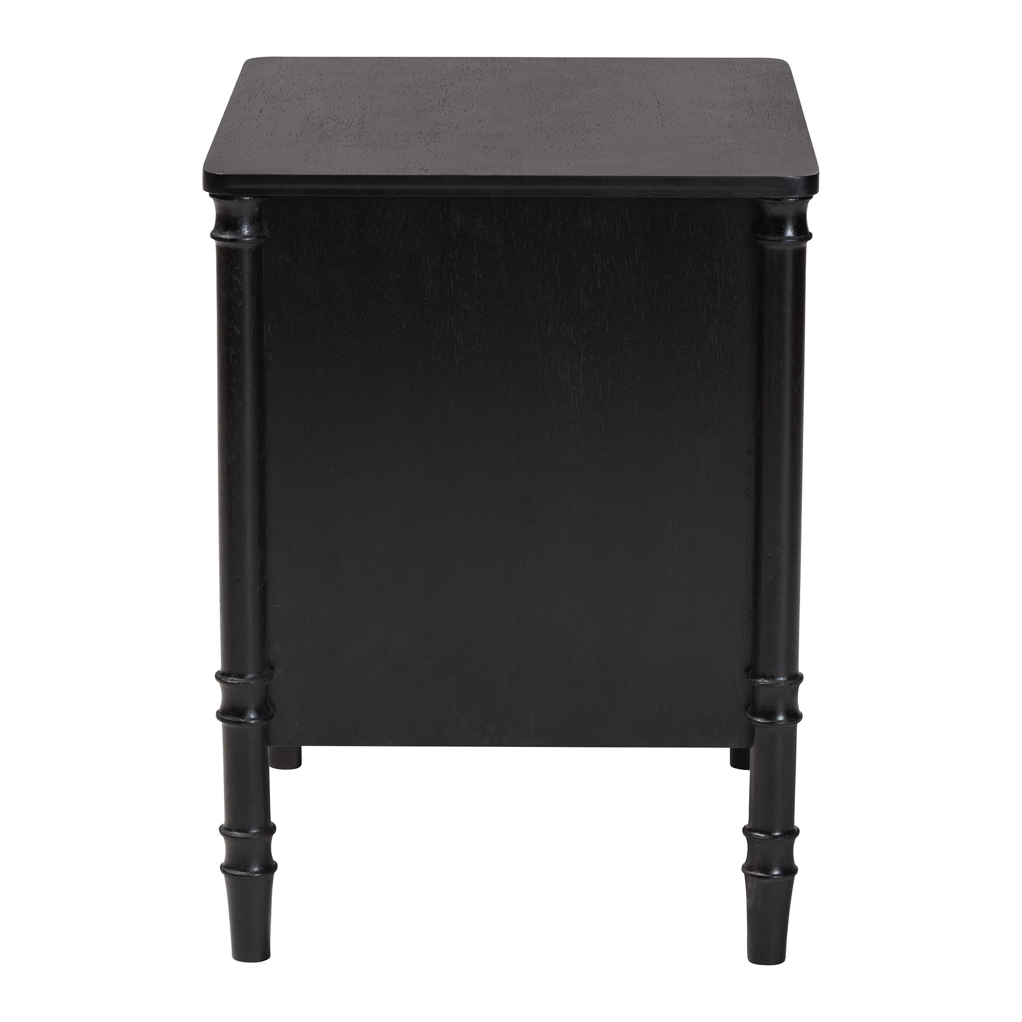 Baxton Studio Marisela Mid-Century Nightstand, 2-Drawer, Black