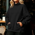 thumbnail image 2 of Fall Hoodies for Women Pullover Plus Size Solid Color Long Sleeve Leisure Elegant Hoodie, 2 of 5