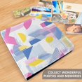 thumbnail image 4 of FORMRS 3 Ring Photo Album 4"x6" Self Adhesive Large Capacity PU Leather Cover, Retro Simple Shapes, 4 of 8