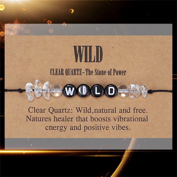 YYKihy Letter Natural Stone Beads Card Bracelet Braided Rope Handmade Stone Woven Bracelet Jewelry Gifts For Women Girls