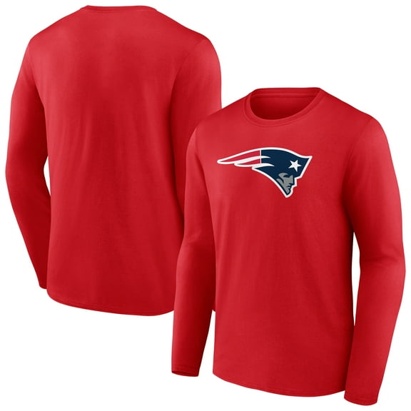 Men's  Red New England Patriots Primary Logo Long Sleeve T-Shirt