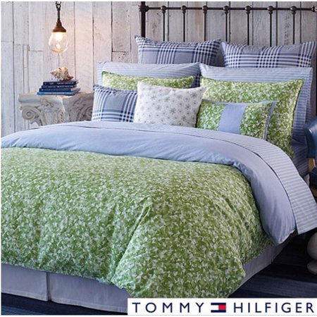 Tommy Hilfiger Hydrangea Petals Twin Comforter Set Green White