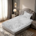 thumbnail image 4 of meiyoeat Silver Swirl Striped Twin Sheets,Modern Minimalist Artwork Bedding For Girls,3pcs1 Flat Sheet, 1 Fitted Sheet and 1 Pillowcase, 4 of 6