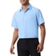 thumbnail image 4 of CAMISAS DE LINO PARA HOMBRE CORTAS DE MANGA, CON BOTONES, CASUAL, VERANO, HAWAIANAS, TALLA XL, AZUL, 4 of 5
