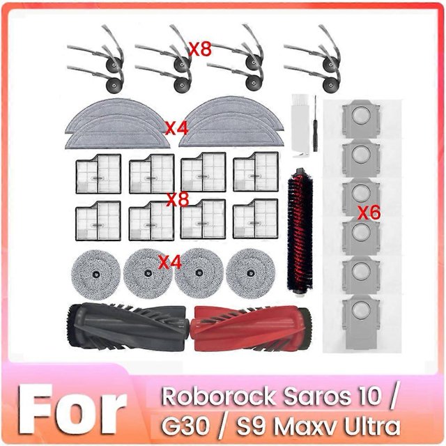 35Pcs Vacuum Accessory Main Side Brush Hepa Filter Mop Pad Dust Bag