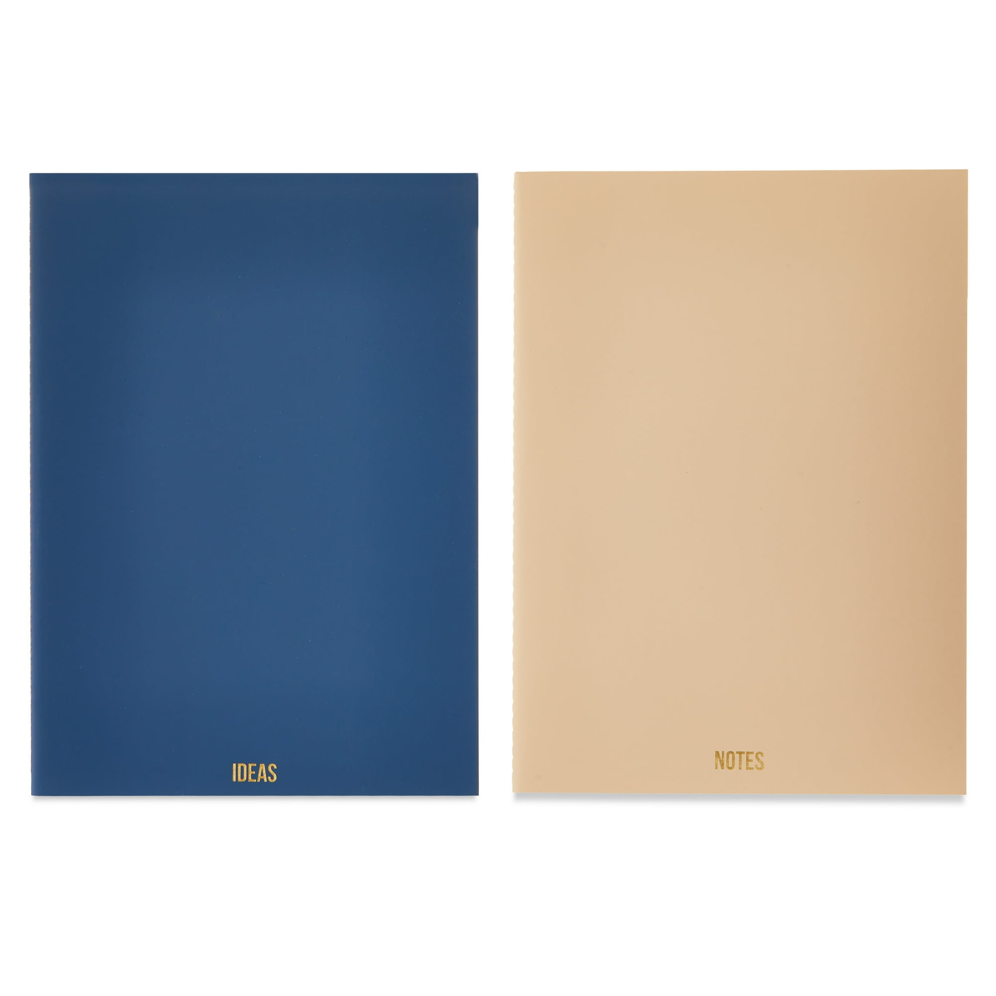 Pen+Gear Simulated Leather Journals, Dusky Taupe & Washed Indigo, 7.2 in x 9.9 in, 60 Pages Each, Set of 2