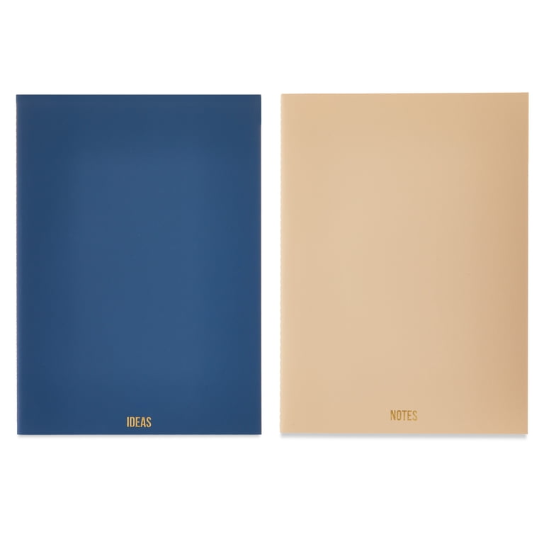 Pen+Gear Simulated Leather Journals Set Of 2, Taupe & Indigo photo 1