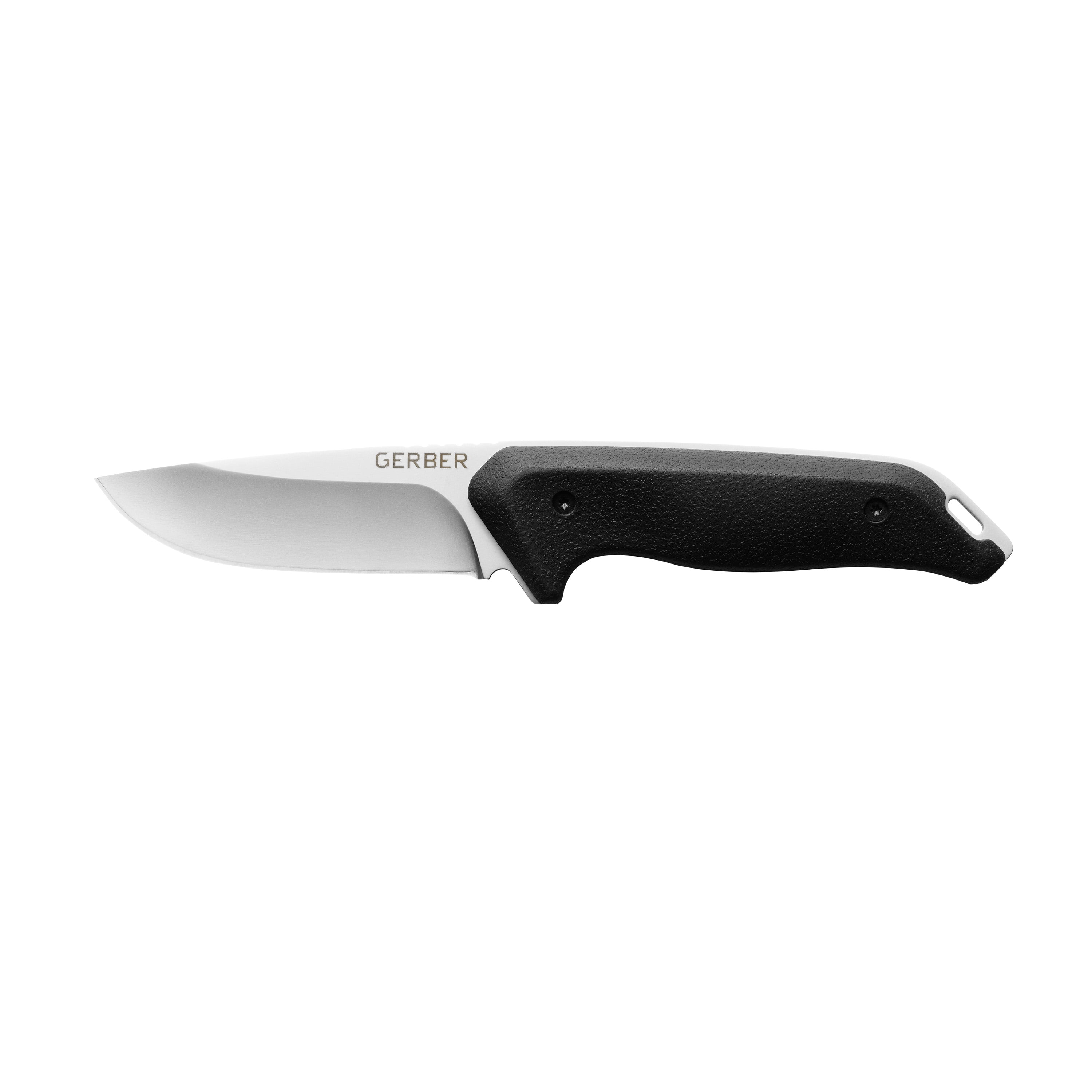 Gerber Moment Fixed Blade Knife, Full Tang, Stainless Steel. Black with Sheath, 1 Count