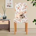 thumbnail image 4 of Yayeee 2 Pack Dining Chair Covers Stretch Parson Chairs Slipcovers Seat Protector, Orange Floral Blooms, 4 of 6
