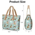 thumbnail image 3 of Tote Bag for Women - Cute Boxer Dog and Flowers Florals Shoulder Bag - Large Utility Work Duffle Bag with Zipper Handbag for Travel, Work, Sprots, 3 of 5