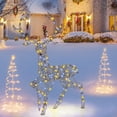 thumbnail image 2 of Gymax Christmas 3D Lighted Reindeer Pre-Lit Rattan Buck w/ Large Antlers & 170 LED Lights, 2 of 10