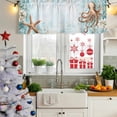 thumbnail image 5 of Coastal Nautical Curtain Valances for Windows, Kitchen Valance Window Treatments Panel 2 Pack, Octopus Beach Starfish Sea Rod Pocket Short Curtains for Bathroom Bedroom 54 x 18 Inch, 5 of 8